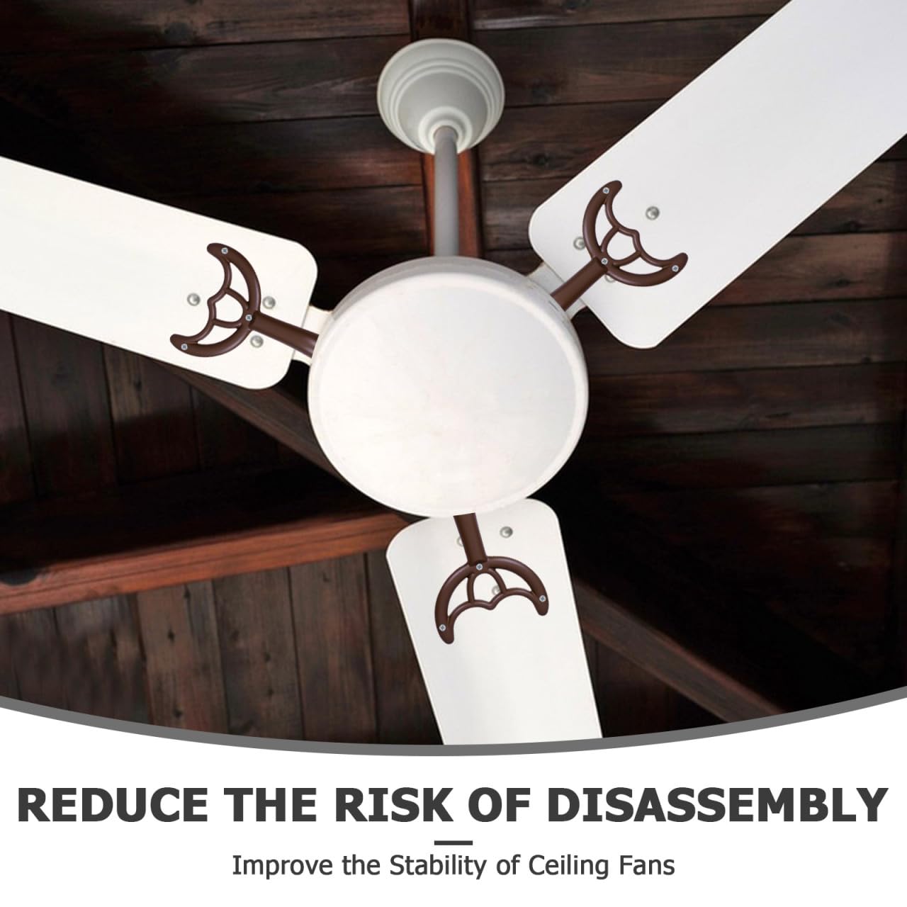 Housoutil Ceiling Fan Blades Arms, Ceiling Fan Blade Brackets, Replacement Blades for Fan Holder to Keep the Balance of the Ceiling Fan, Coffee