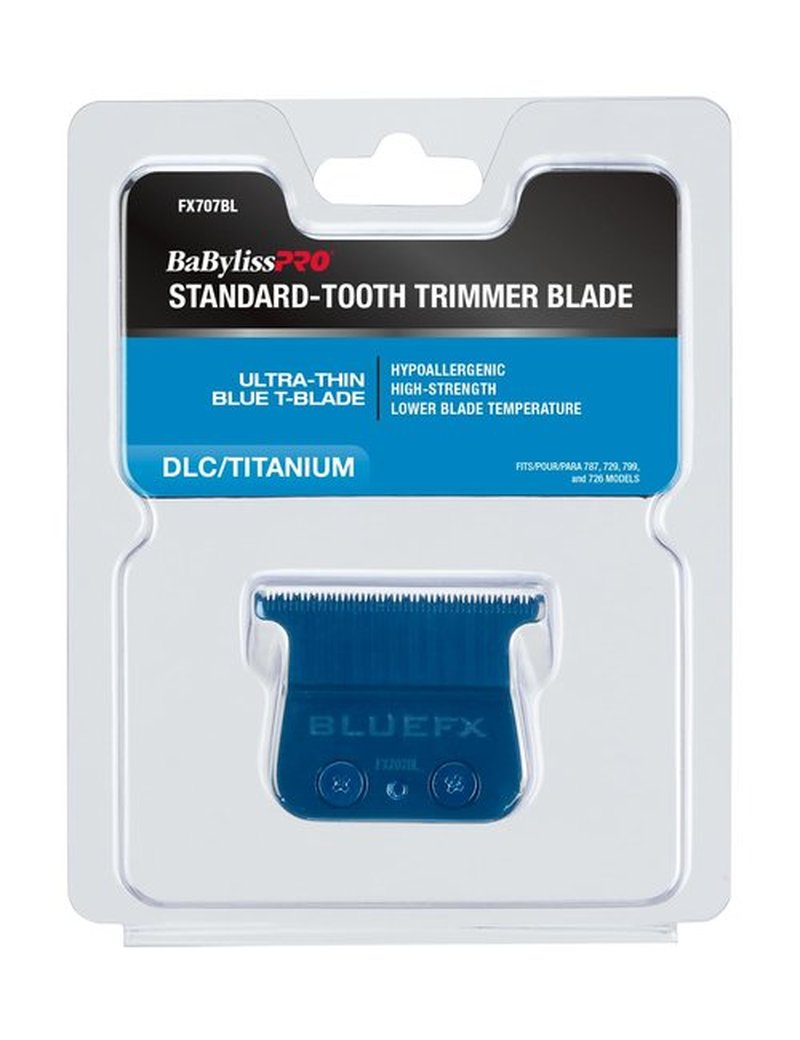 BaBylissPRO Standard-Tooth Trimmer Blade, Ultra-thin blue T-blade for TRIMMERS