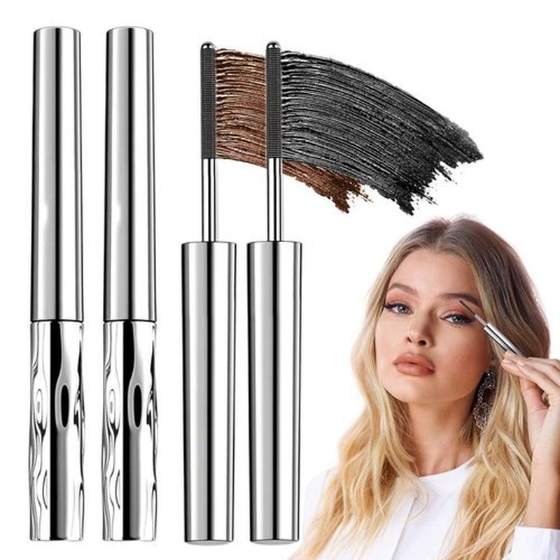 **Skiennix Metal Wand Mascara - Waterproof Tubular Formula for Long-Lasting, Smudge-Proof Lashes (Black + Brown)**