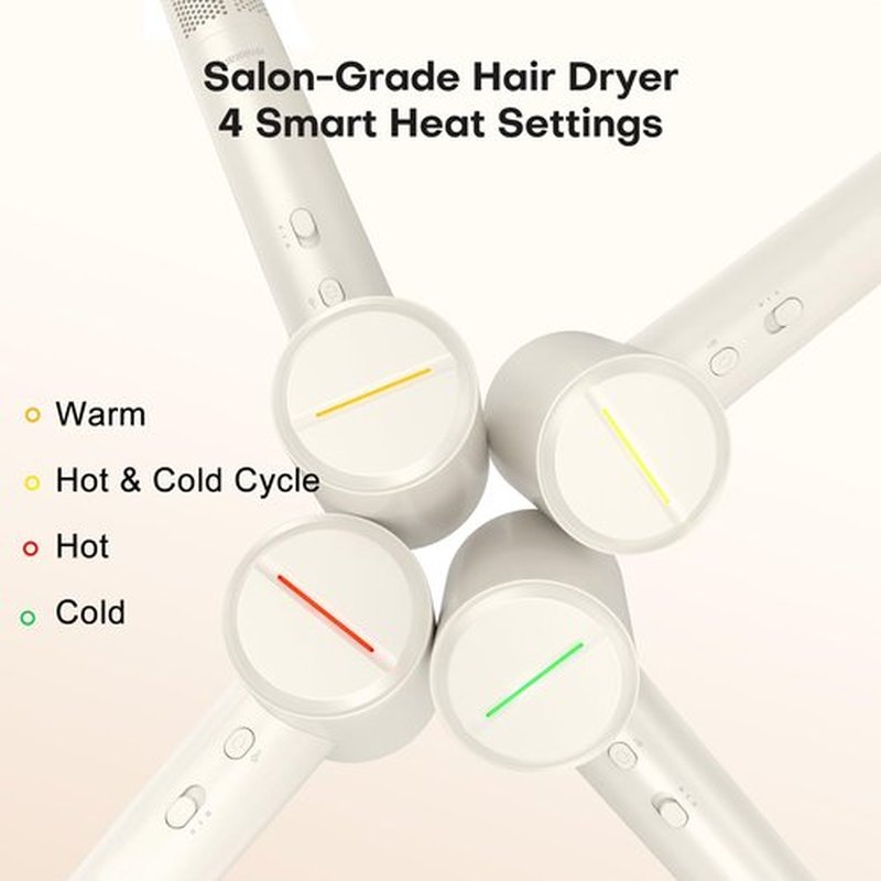 High Speed Hair Dryer 110000 RPM with 1 Billion Plasma Ions, Ionic Blow Dryer Frizz Free Fast Drying with Magnetic Diffuser for Curly Hair, Low Noise Lightweight Thermo Control Hair Dryer for Women.