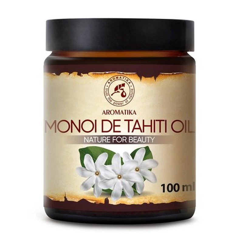 AROMATIKA Monoi de Tahiti Carrier Oil - Pure Cold Pressed Cocos Nucifera & Gardenia - 3.4 Fl Oz for Face & Body Care