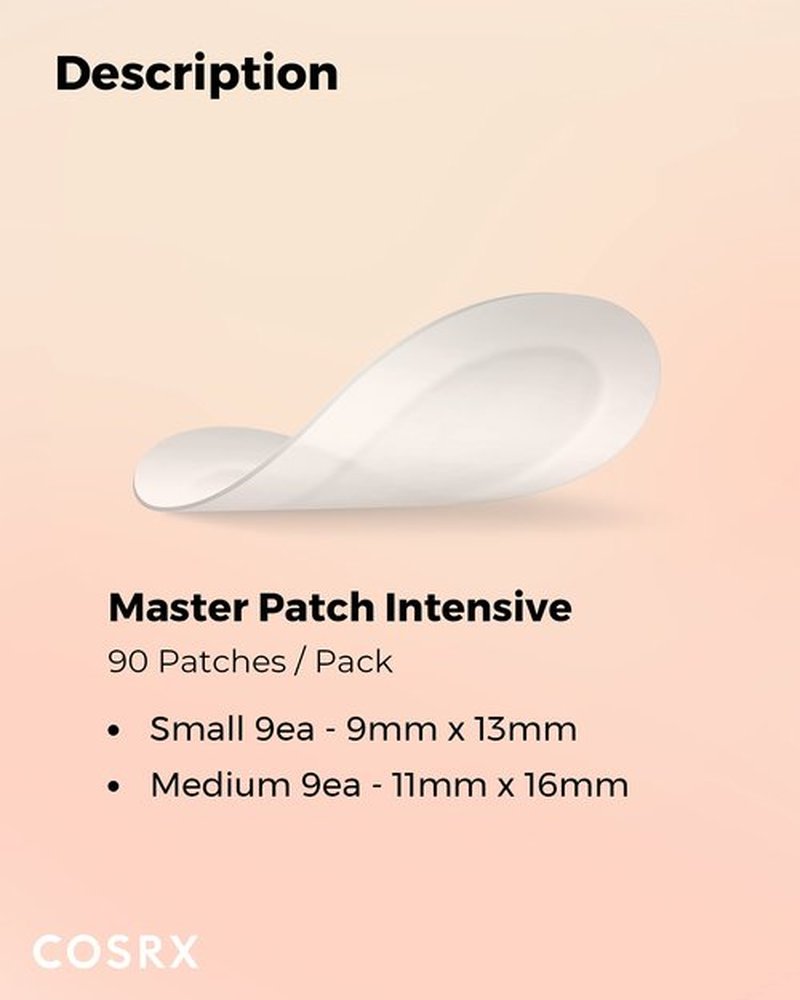 COSRX Master Patch Intensive 90 Patches | Oval-Shaped Hydrocolloid Pimple Patch with Tea Tree Oil & Salicylic Acid | Quick & Easy Blemish, Zit, Spot Treatment | Korean Skin care