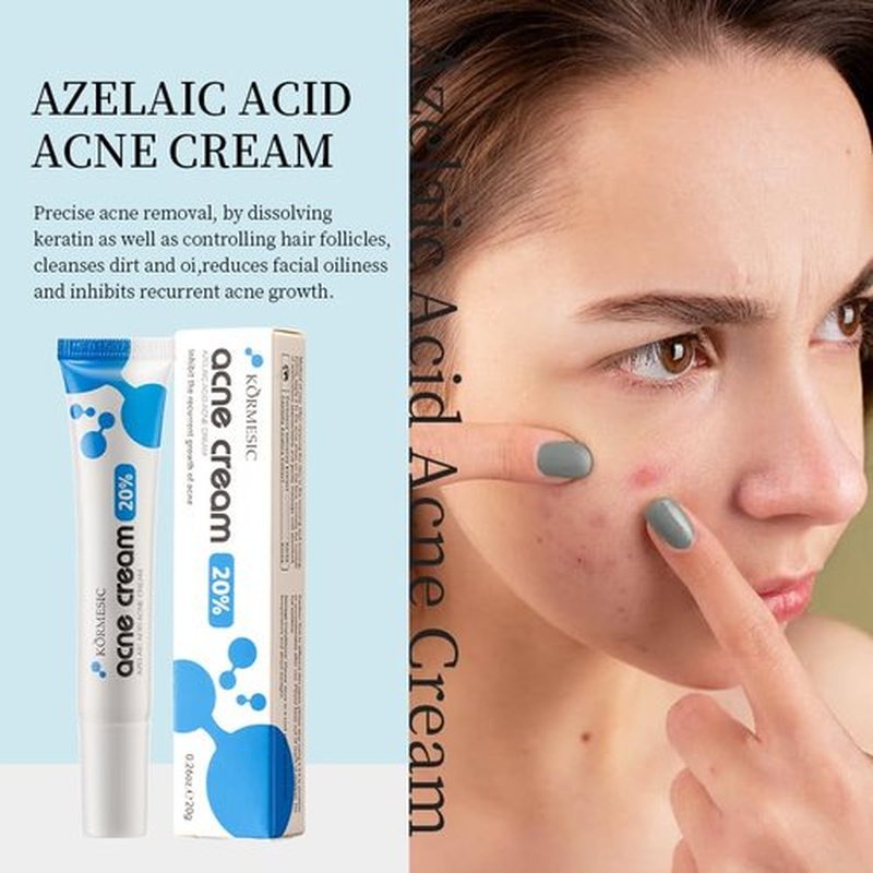 Azelaic Acid Acne Treatment Cream - 20% Glycolic Acid & Hyaluronic Acid, Oil Control, 20g