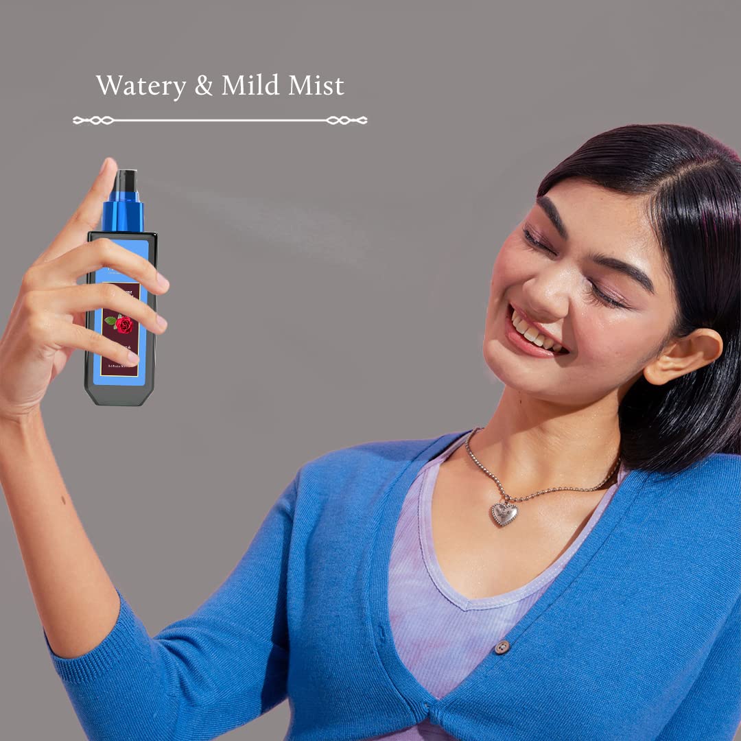 Blue Nectar Daily Face Moisturizer with Natural Vitamin E & Vitamin C for Women (1.7 Fl Oz) Natural Rose Face Toner for Glowing Skin & Pore Tightening(3.38Fl Oz)