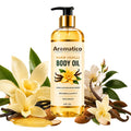 Aromatico Warm Vanilla Mini Body Oil for Women | Moisturizing After Shower Body Oil for Daily Use | Cozy, Creamy Vanilla Scent - 4 fl oz