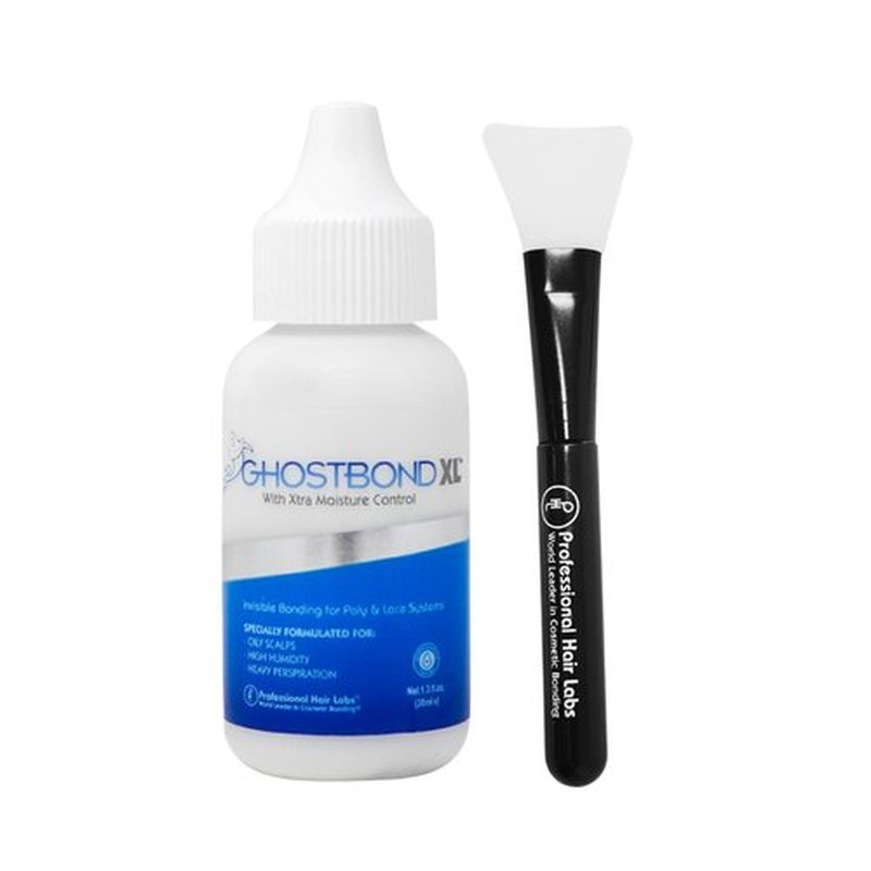 GHOSTBOND XL Hair Replacement Adhesive 1.3oz & Silicone Applicator – Invisible Lace Wig Glue, Water & Oil-Resistant, Non-Toxic, Easy Application for Lace Wigs & Hair Systems