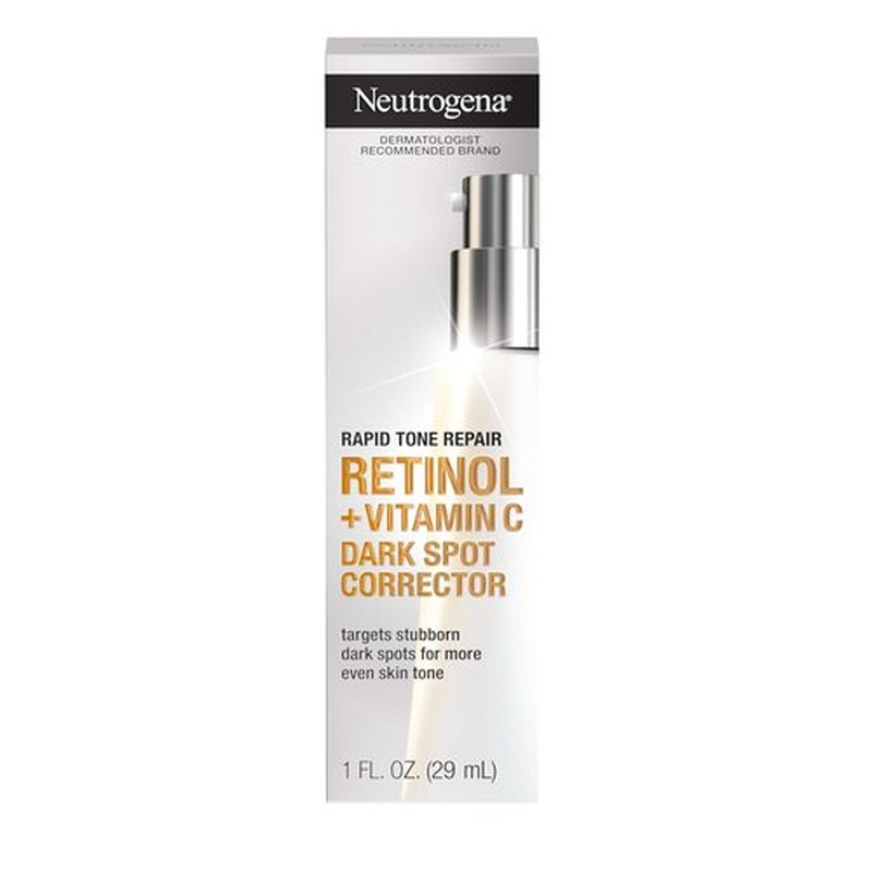 Neutrogena Rapid Tone Repair Serum - Retinol & Vitamin C Dark Spot Corrector | Brightens & Evens Skin Tone, 1 oz