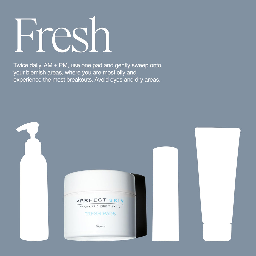 PERFECT SKIN BY CHRISTIE KIDD, PA-C | Fresh + Clean Duo Bundle | Natural Face Cleanser & Exfoliating Pads Set | Clean, Soothe, and Refine Skin
