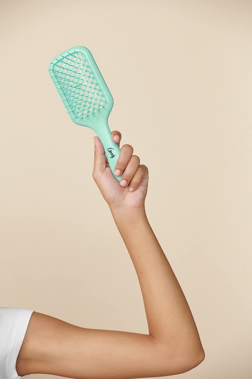 Planet Goody Ocean Rescue Vented Paddle Brush - Teal, Ouchless Detangler with Flexible Bristles, Helps Accelerate Drying, Use as a Detangling or Styling Brush, All Hair Types