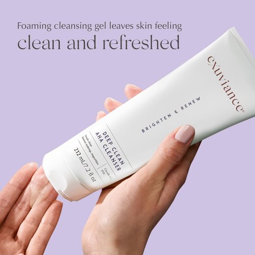 Exuviance Deep Clean AHA Foaming Face Cleanser - Soap-Free Makeup Remover with Glycolic Acid, 7.2 fl. oz.