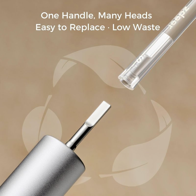 ZDEER Ultra Soft Bristle Toothbrush for Sensitive Gums - Aluminum Alloy Handle with 11 Replaceable Heads