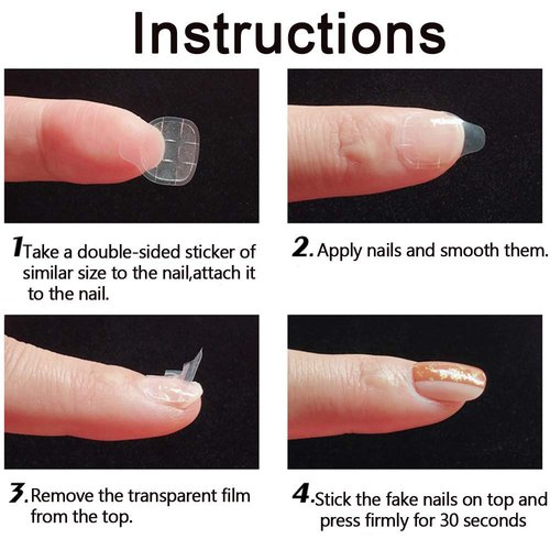 Mwellewm 1200 Pcs 50 Sheets Double Side Glue Nail Sticker for Press on Nail Sticky Tabs,Waterproof Breathable False Nail Tips Jelly Adhesive Tabs Nail Glue