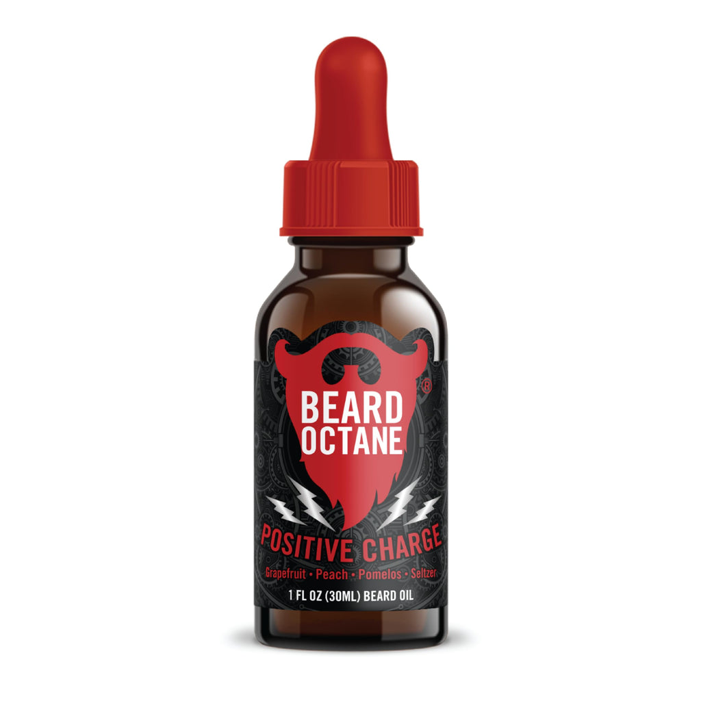Beard Octane Beard Oil for Men – Positive Charge (Bright Citrus) – Softens & Conditions Dry Beards With Argan & Jojoba – 1oz