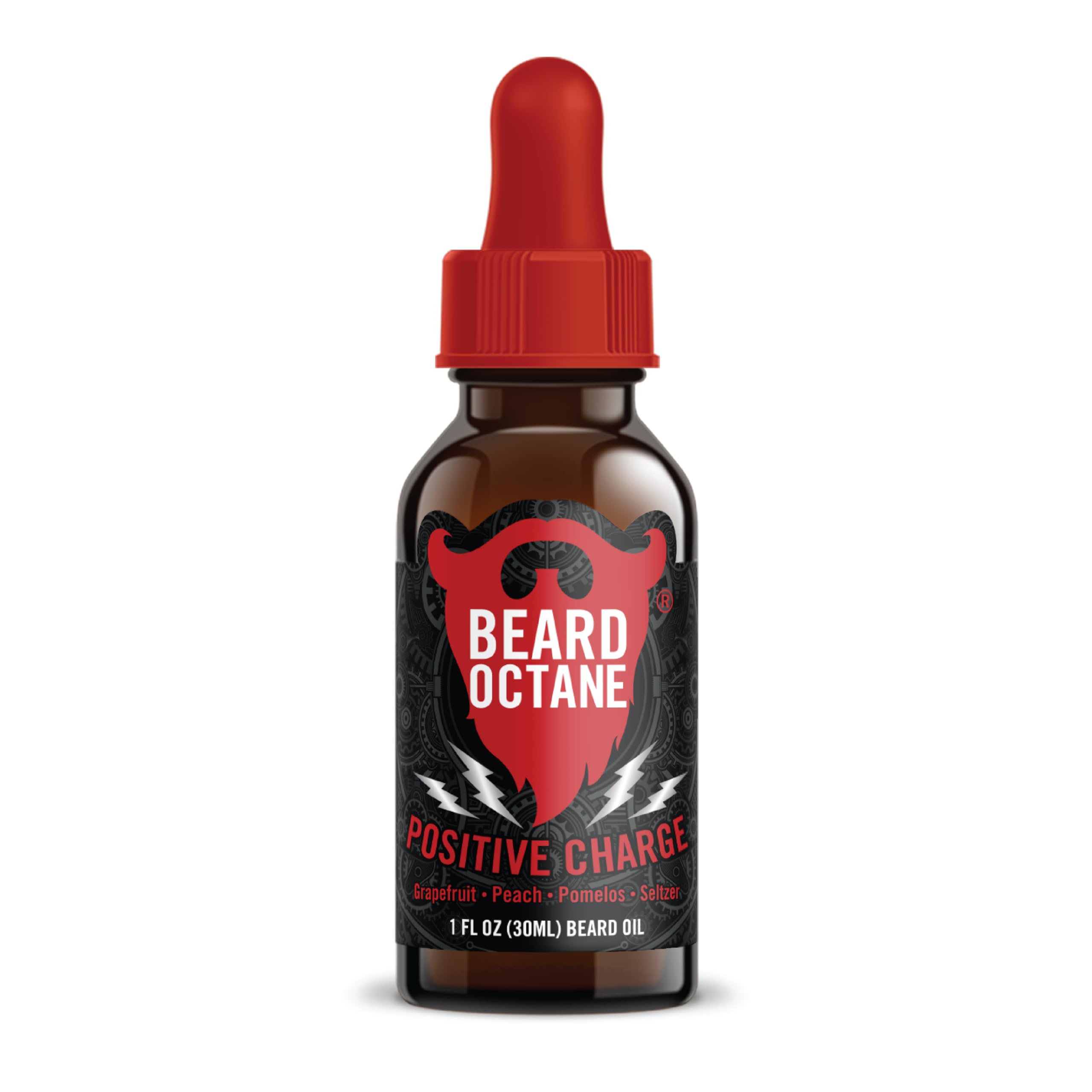 Beard Octane Beard Oil for Men – Positive Charge (Bright Citrus) – Softens & Conditions Dry Beards With Argan & Jojoba – 1oz