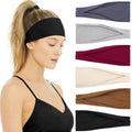 Huachi Headbands for Women Non Slip - Wide Elastic Sports Sweatband Headbands, Soft Stretchy Hair Bands for Yoga, Workout, Running & Daily Use, 6 Pack Thick Head Bands