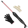 Youuish 3/8 Inch Small Curling Iron, 9mm Tiny Curling Wand for Long & Short Hair, Ceramic Small Barrel Curling Iron with Adjustable Temperature, Include Heat Resistant Glove and Claw Clip (Rose Pink)