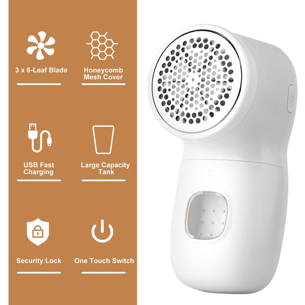 Fabric Shaver Lint Remover Sweater Shavers to Remove Pilling,Rechargeable Sweater Defuzzer with 2 Extra Blades, Fuzz Remover for Clothes Couch Furniture