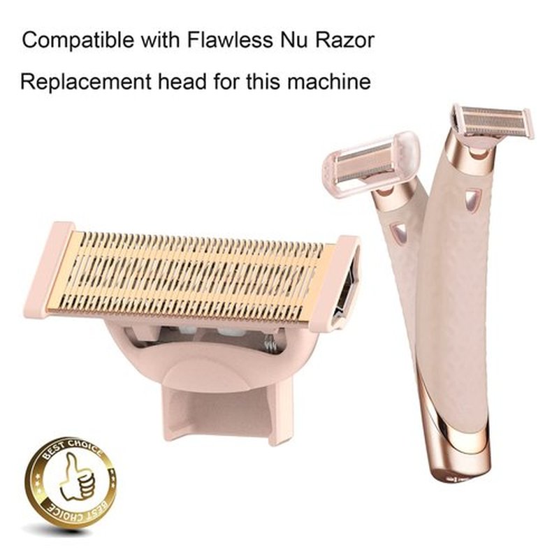 Finish Touch Flawless | 2 Pack Replacement Body Razor Heads with Clean Brush - Rose Gold