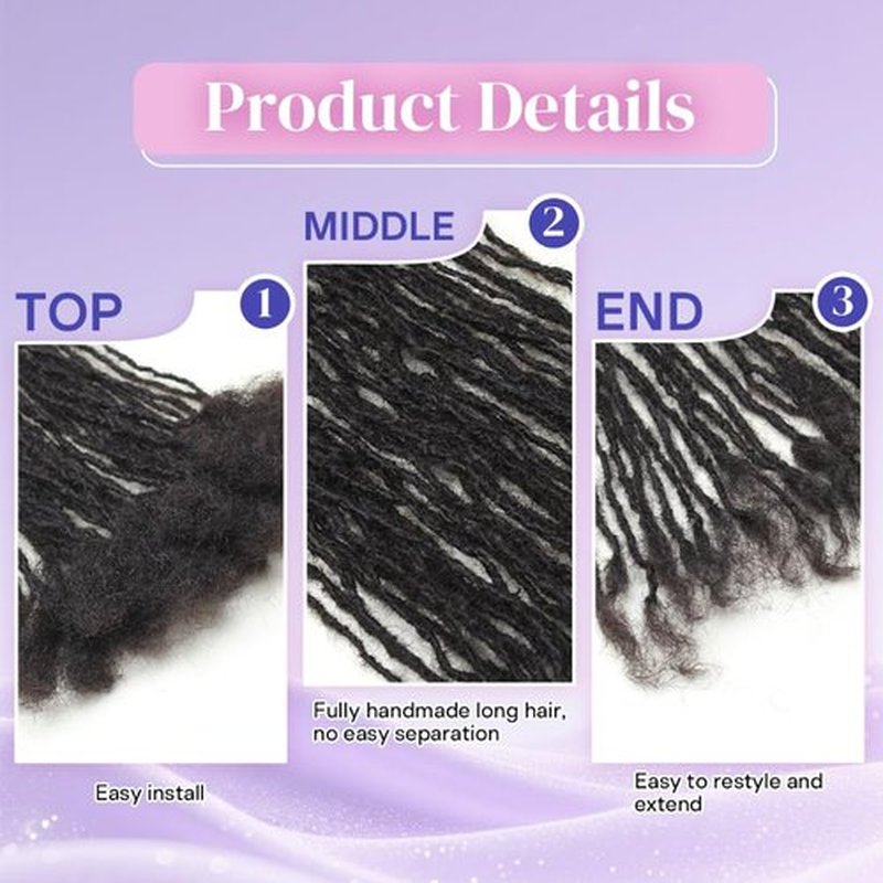 Siphis Sisterlocks Locs Extesnions Human Hair 0.2cm Thickness Micro Locs Curly Tips, Full Handmade Interlocking Permanent Soft Dreadlock Extensions (Black 1b# 0.2cm, 8 Inch 30 Strands)