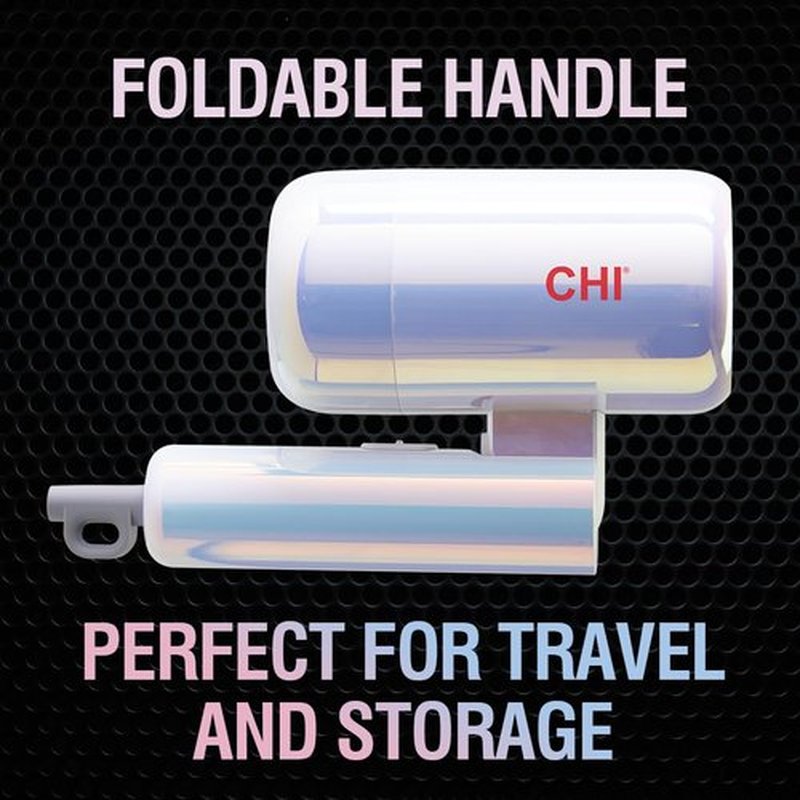 CHI The Pearly Hair Dryer - Lightweight & Foldable for Travel | Dual Voltage with Fast Drying Nozzle