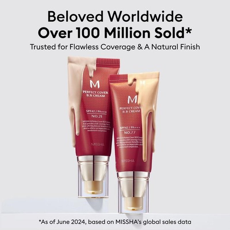 MISSHA M Perfect Cover BB Cream No. 25 - Warm Beige Tinted Moisturizer with SPF 42 | 1.69 Fl Oz