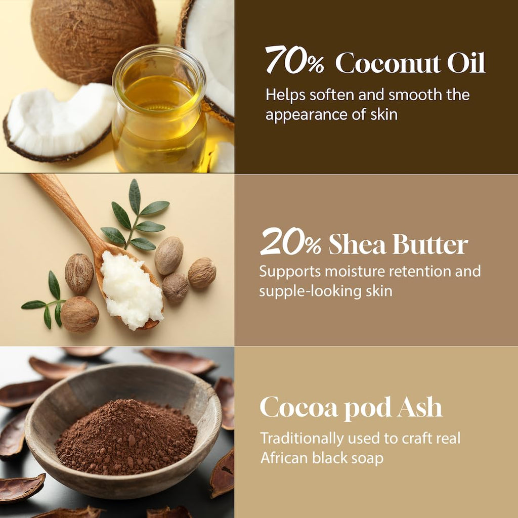 AKWAABA African Black Soap | Honey | Bar Soap | 4 oz | For Face & Body