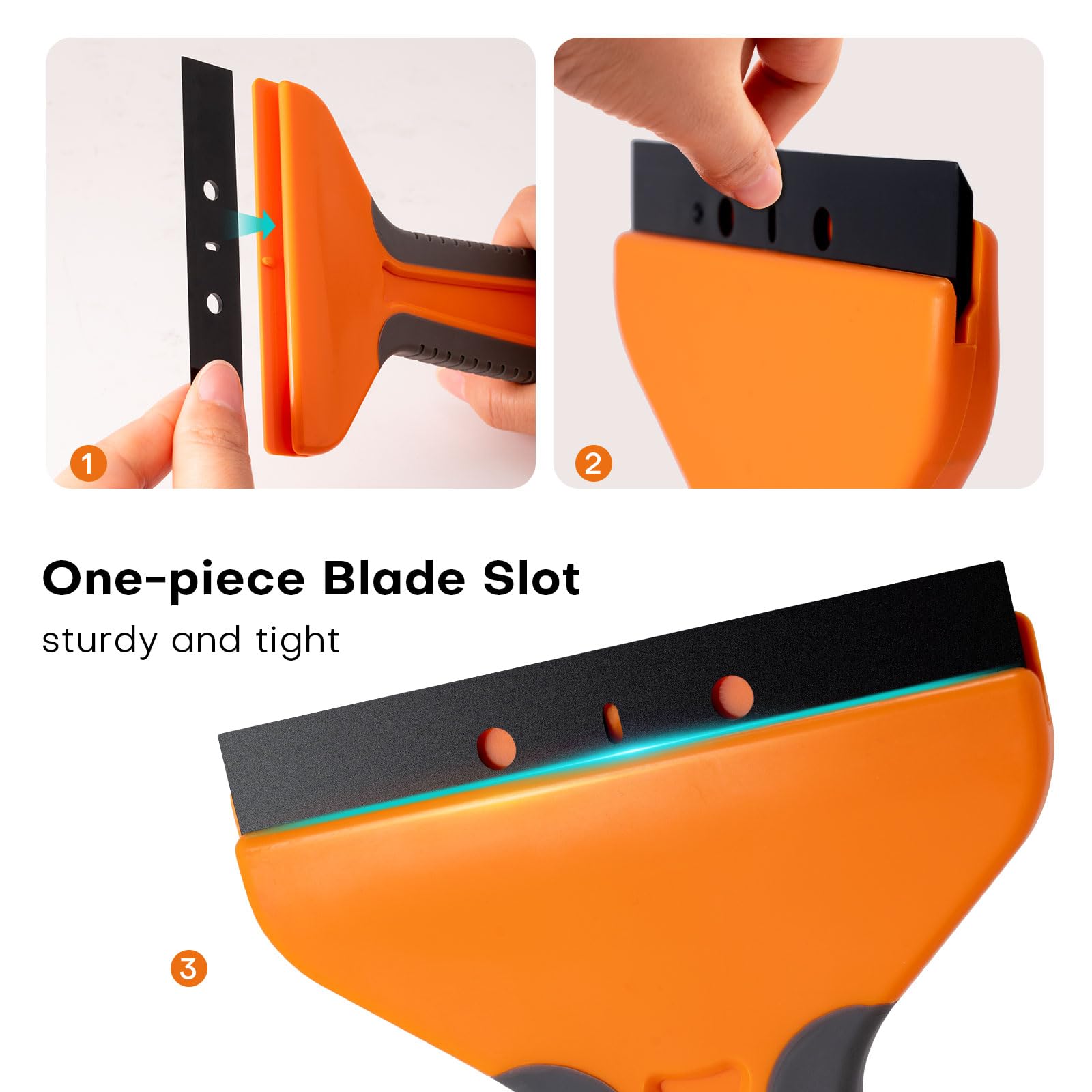 NEWISHTOOL 4-inch Plastic Razor Blade Scraper, 2 PCS Big Blade Paint Scraper Sticker Remover Scraper Tool with 20 Pcs Blades for Glue Label Decal Wallpaper Removing Glass Cleaning