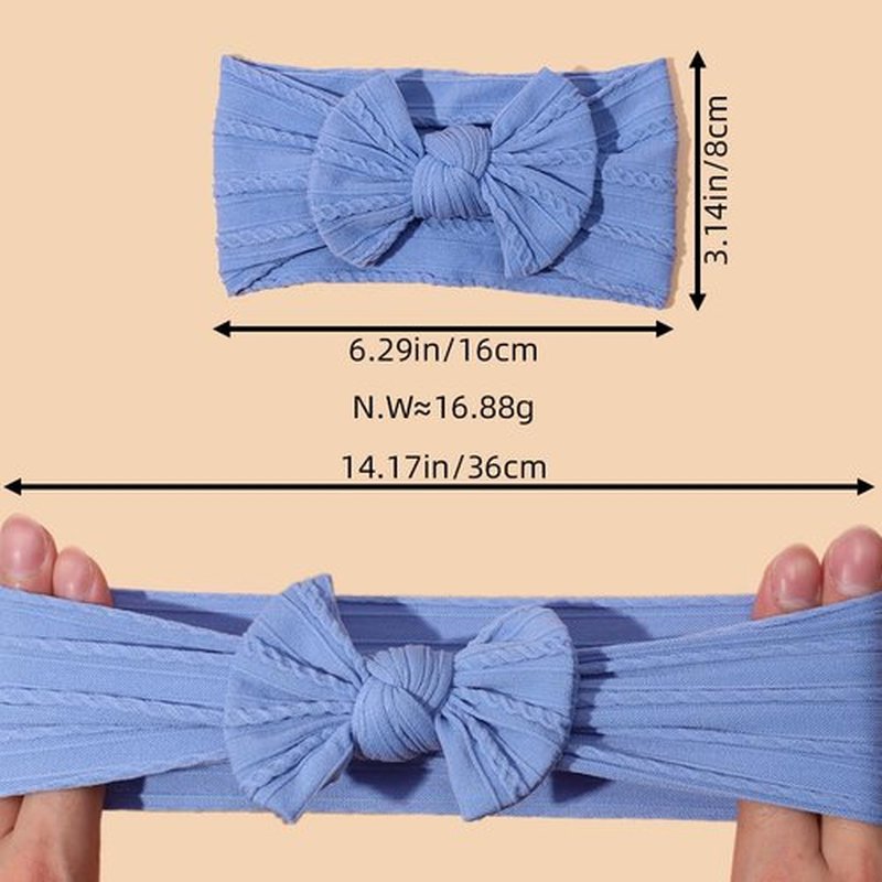 GTTUKK Baby Girl Headbands Nylon Stretchy Hair Bows - Soft Jacquard Knit Infant Hairbands for Newborn Toddler, Non-Marking Textured Accessories for Photography Gift