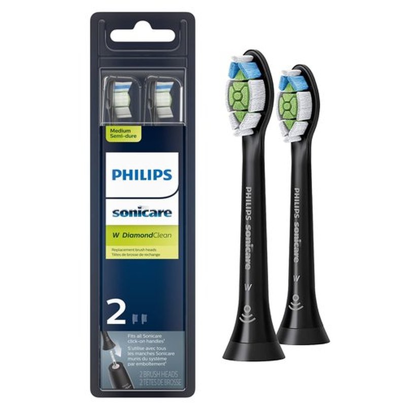 Philips Sonicare A3 Premium Replacement Toothbrush Heads - 2 Pack | Compatible with DiamondClean, Black