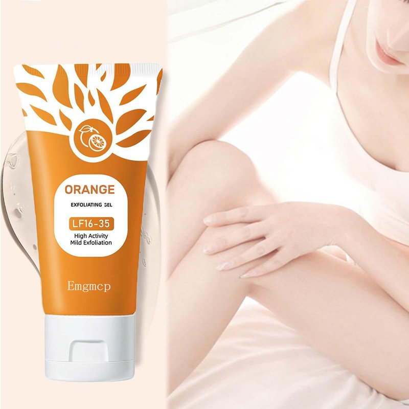 Orange Enzymes Exfoliating Gel for Face and Body, Deep Pore Cleansing & Tightening, Improve Blackhead, Moisturizing Scrub to Smooth Skin, Gentle for All Skin Types (1pc, 50ml)