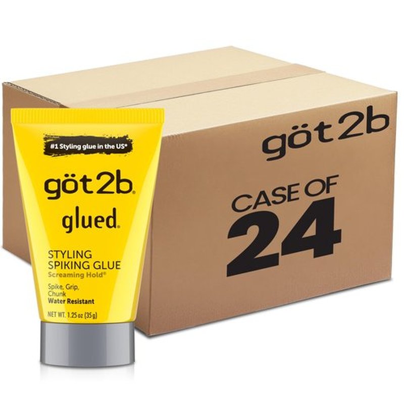 Got2b Glued Styling Spiking Hair Gel, 1.25 oz (Pack of 24)