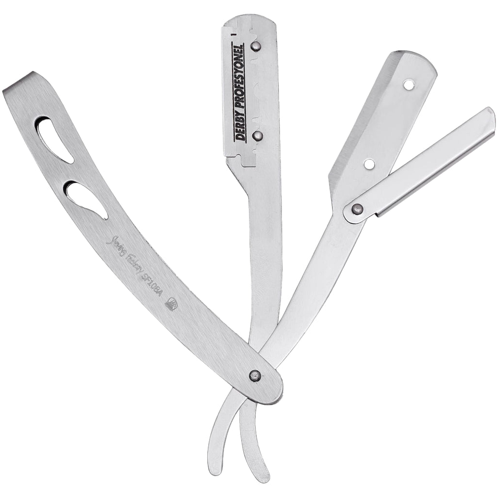 the shave factory Straight Edge Razor Kit - with Single | Stainless Steel razors for men from (Matte / 200 Derby Premium Blades)