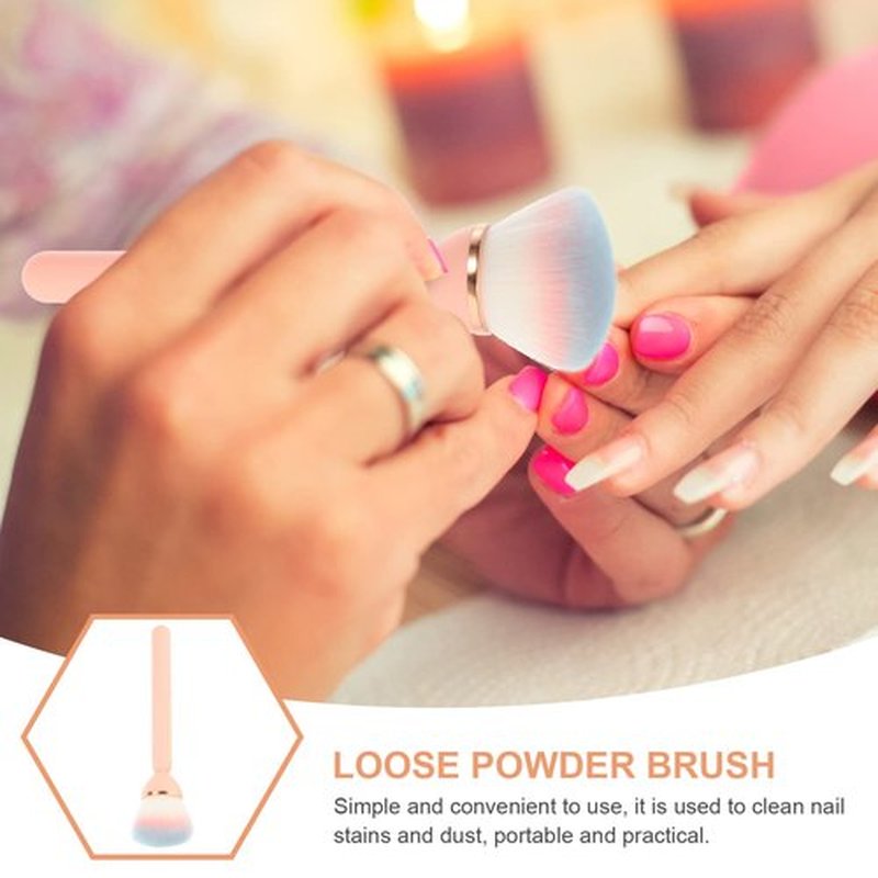 KALLORY Nail Dust Brush Portable Makeup Brush for Loose Powder and Blush with Soft Handle Compact Size for Nail Art and Makeup Application