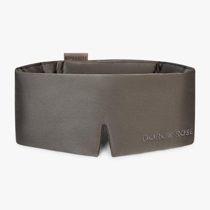 Dore & Rose Deep Sleep Mask Light Blocking, 23 Momme Mulberry Silk Eye Mask, Ultra Soft, Adjustable - Travel Sleeping Mask for Men & Women (Charcoal)