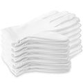 Selizo 12 Pairs 100% White Cotton Gloves for Eczema, Moisturizing Gloves for Dry Hands Overnight Women, Moisture Sleeping Spa Lotion Hand Cream Gloves for Eczema Dry Cracked Hands Sensitive Skin