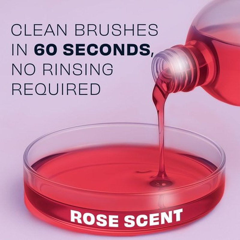 Original Rose Makeup Brush Cleaner - Quick-Drying, Rinse-Free Formula for Stubborn Waterproof Makeup - 16 oz