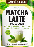 Gya Tea Co Café-Style Matcha Latte Powder 0.55 lb 8.81 oz, 25 Servings - Naturally Sweetened Green Tea Powder Blend for Lattes, Smoothies & Baking - Non-GMO, Filler, Additive