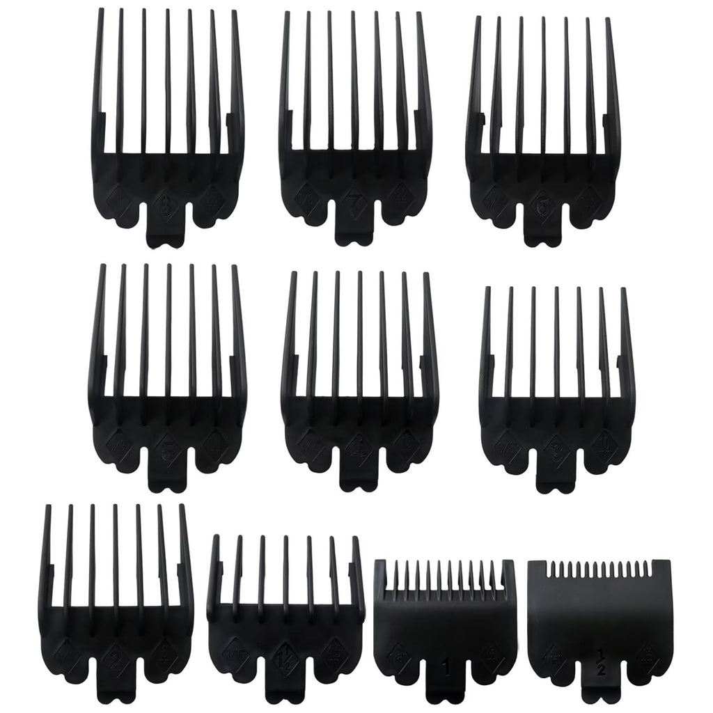 10 Pack Clipper Guards Set Replacement Fits for TPOB Slime2-1/16" to 1", Black, Updated by Loner