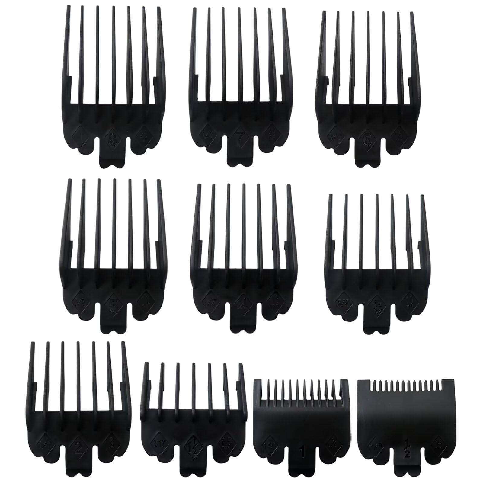 10 Pack Clipper Guards Set Replacement Fits for TPOB Slime2-1/16" to 1", Black, Updated by Loner