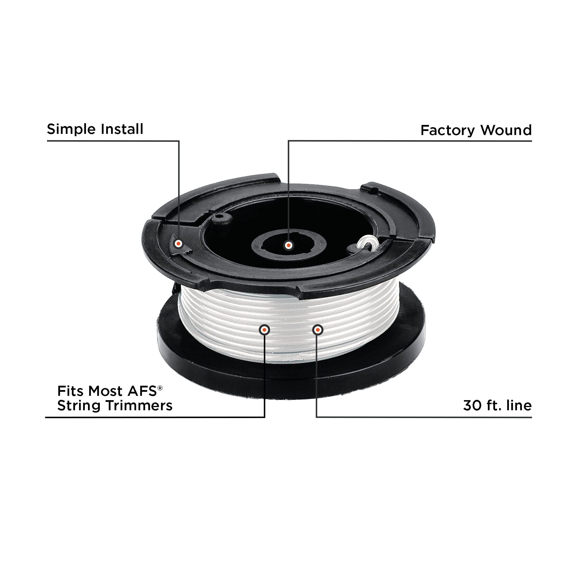 BLACK+DECKER Weed Eater String, Genuine OEM Authentic Trimmer Line, 3-Pack, 30-Feet of Replacement Spool, 0.065-Inch Diameter (AF1003ZP)