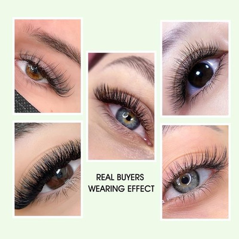 NATUHANA Eyelash Extensions 0.07 D Curl 8-14mm W Shaped Clover Classic Easy Fan Permanent Volume Lash Extensions Automatic Blooming Flower Lash,Professional Supplies for Lash Techs(4D,0.07-D,8-14 Mix)