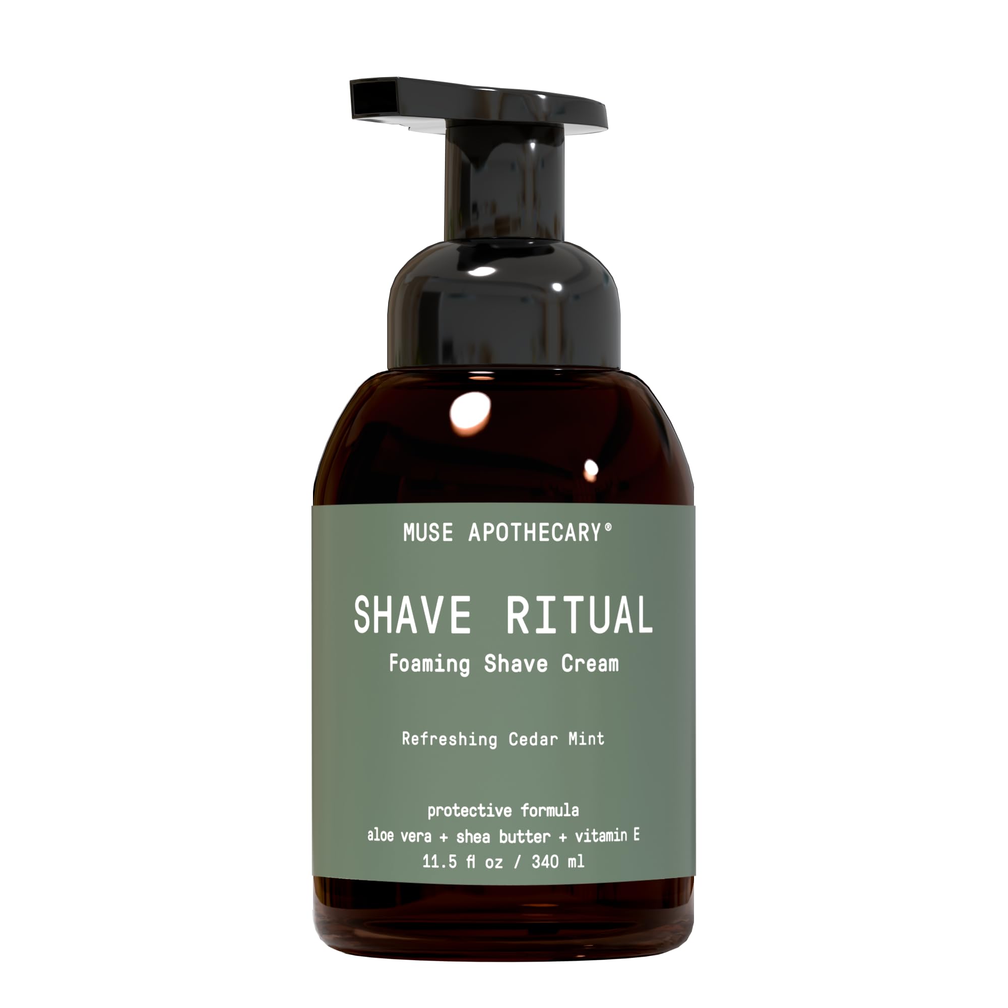 Muse Apothecary Foaming Shave Ritual - Natural Shaving Cream Sensitive Skin - Womens Shaving Cream Mens Shave Cream - Protective Formula Aloe Vera + Shea Butter + Vitamin E - 11.5oz