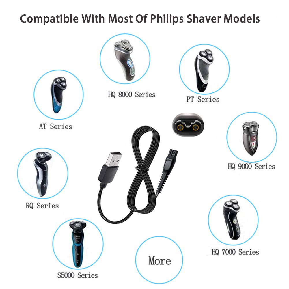 Shaver Power Cord for Philips-Norelco HQ8505 Norelco 7000 5000 3000 Series Shaver USB Charger Line 5V Replacement Charger Cord