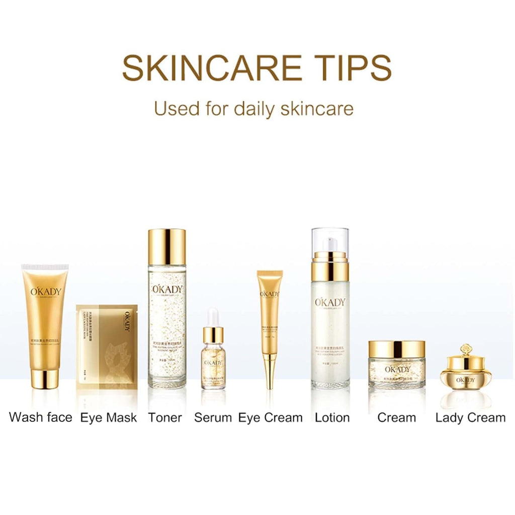 Anti-Aging Skincare Set for Women, 10-Piece Daily Facial Care Kit w/ Vitamin C & Peptides, Includes Cleanser, Toner, Serum, Eye Cream & Lotion, Vegan & Cruelty-Free, Birthday Gifts for Her/Mom/Wife