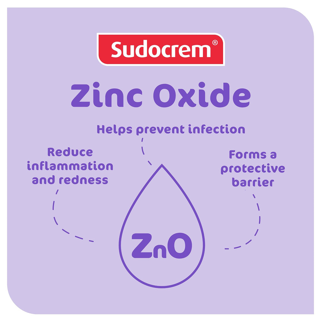 Sudocrem Diaper Rash Cream for Babies, Triple Action Zinc Oxide Baby Rash Cream, Soothing Skin Protectant for Diaper Care & Baby Skin, 4.4oz (125g)