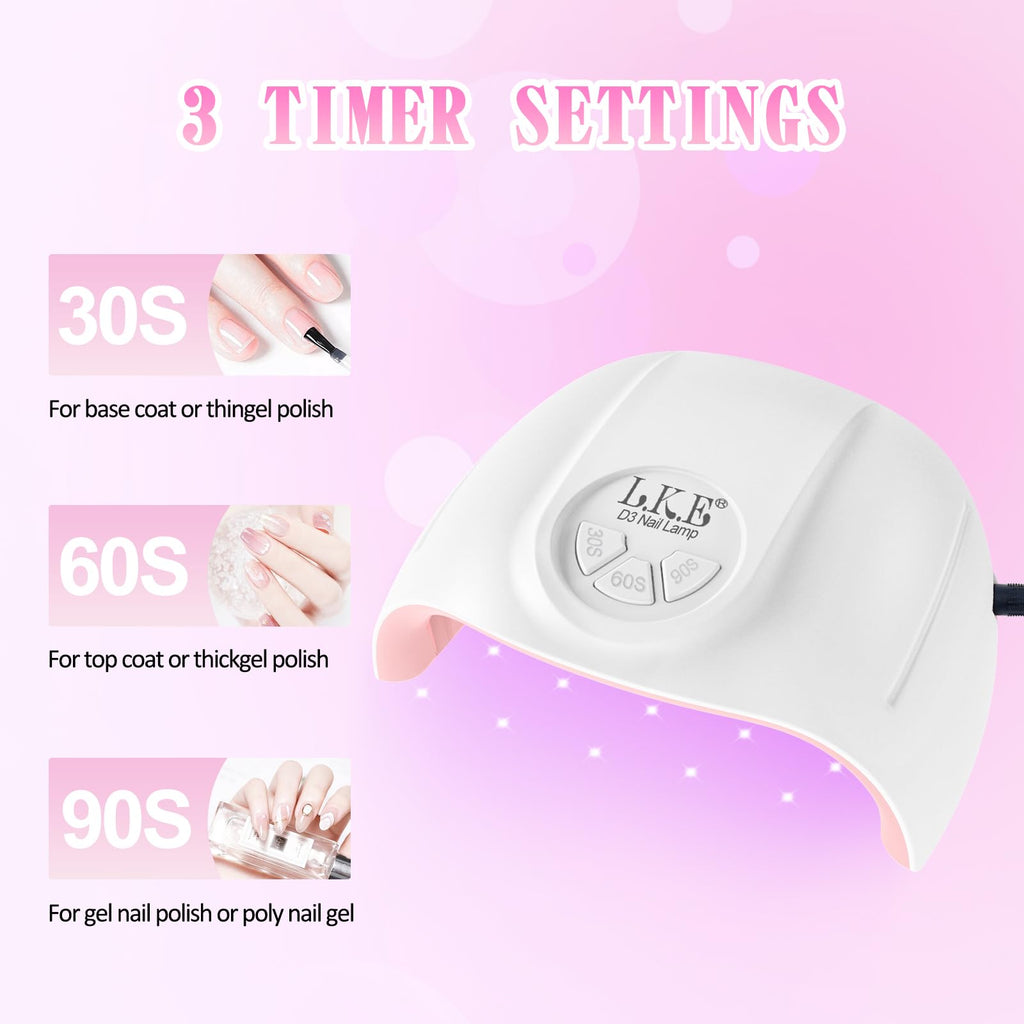 Wisdompark UV Nail Lamp, 72W UV Light for Gel Nails with 21 LED Lights Nail Lamp 3 Speed Timer Fast Curing Poly Gel Polish, Professional Manicure Lamps for Home Salon Nail Art Tools