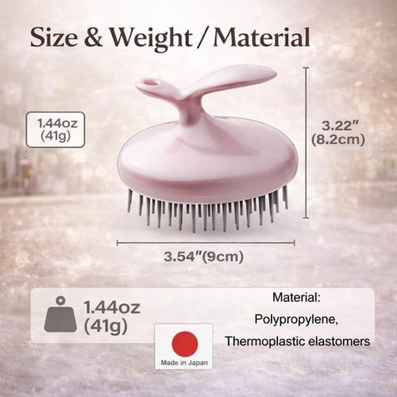 Scalp Scrubber [Made in Japan] Unique Layout Shampoo Brush for Smooth Brushing Long Hair, Head Massage, Men, Women, and Gift