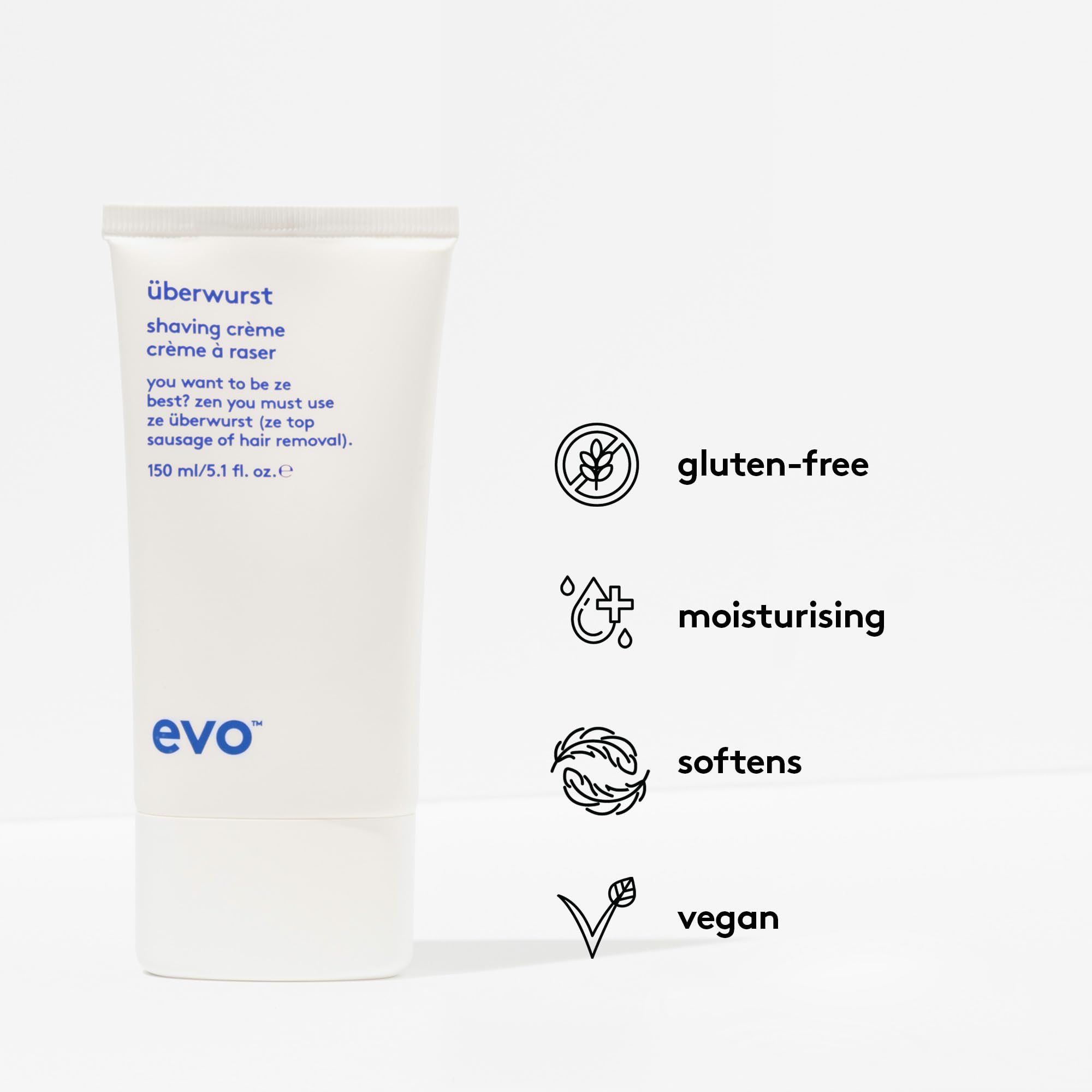 Evo Uberwurst Moisturizing Shaving Cream for Men, 5.1 fl oz
