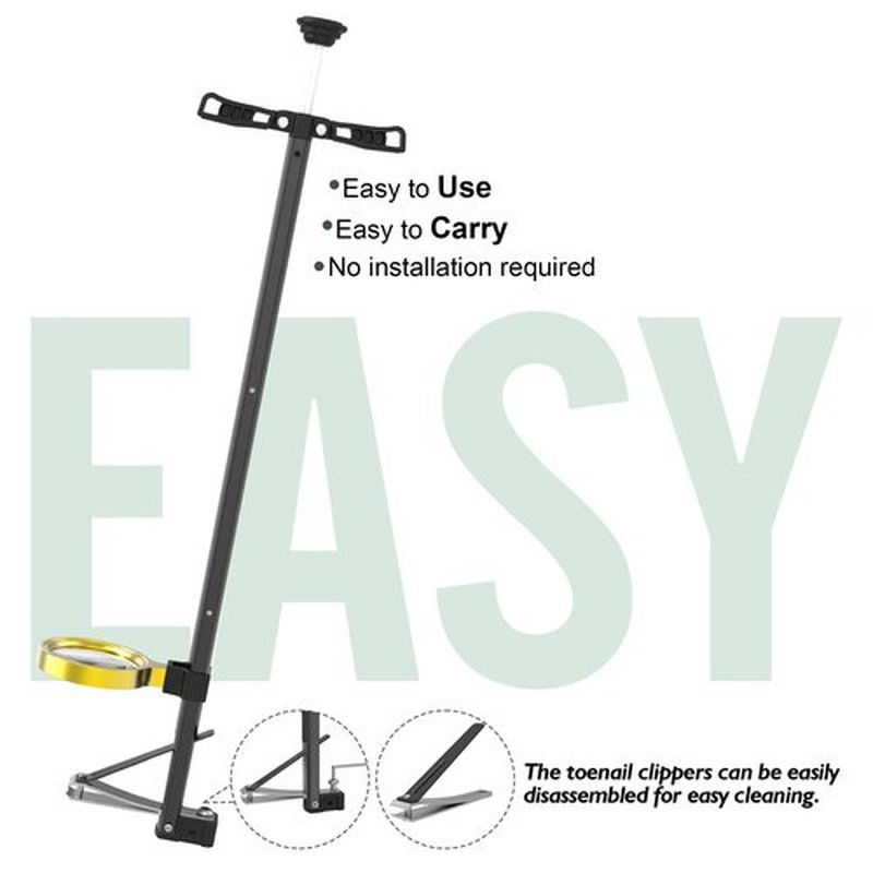 DEPSUNNY Long Handle Toenail Clippers with Magnifier -Wide Jaw & Ergonomic Design for Seniors, Arthritis & Limited Mobility | Heavy-Duty, No-Bend Trimming(40cm, Black)