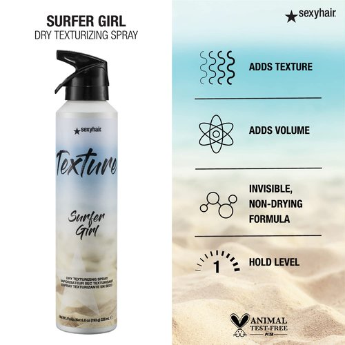 SexyHair Texture Surfer Girl Dry Texturizing Spray - Natural Shine & 24-Hour Humidity Resistance for All Hair Types